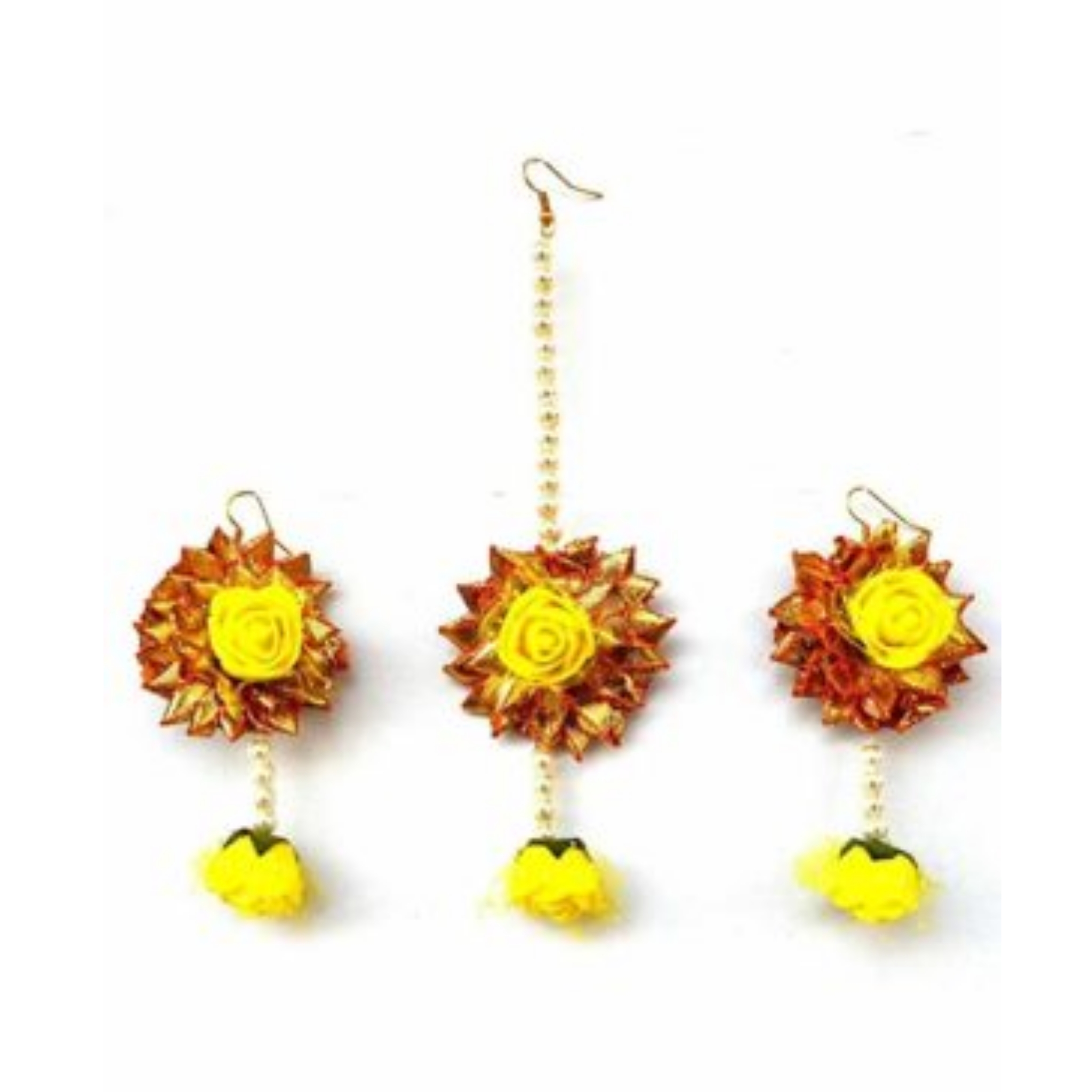 LAMANSH® Haldi ceremony Flower Jewellery Set For Women & Girls / Jewel –  Lamansh